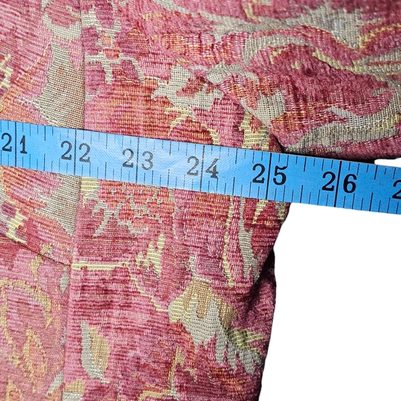 J.Jill Pink Gold Floral Pearl Button Front 3/4 Sleeve Collar Tapestry Jacket 2X - Picture 6 of 10